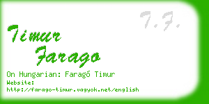 timur farago business card